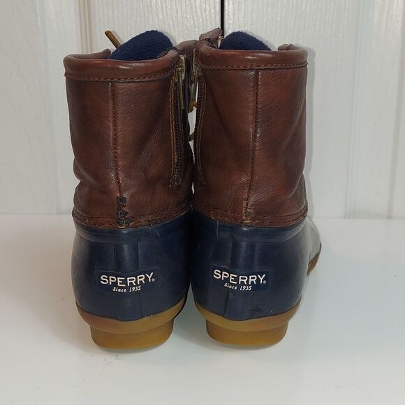 Sperry Saltwater Duckboots Navy Blue Sz 3 - Picture 4 of 9